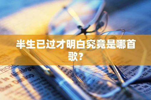 半生已过才明白究竟是哪首歌？