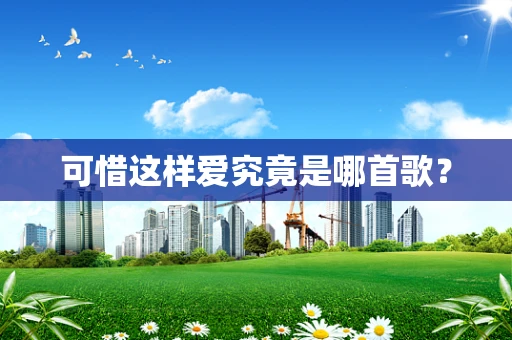 可惜这样爱究竟是哪首歌？