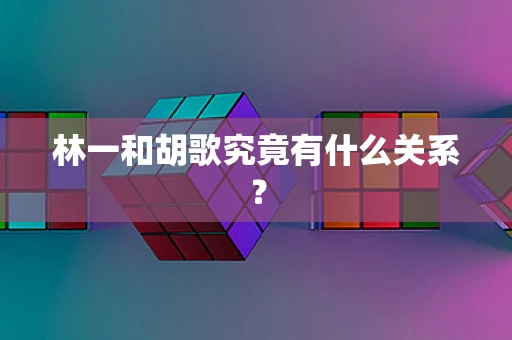 林一和胡歌究竟有什么关系？