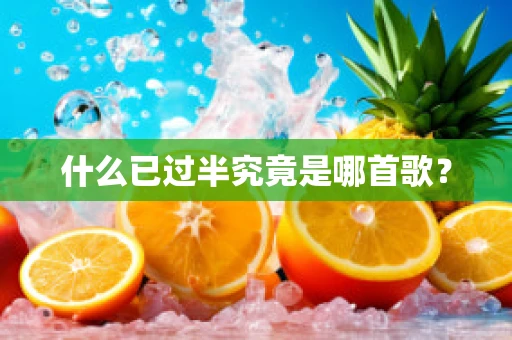 什么已过半究竟是哪首歌？