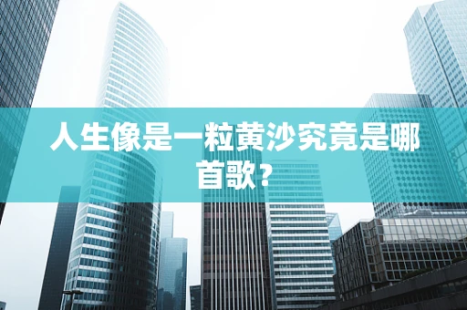 人生像是一粒黄沙究竟是哪首歌？