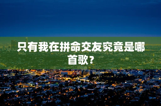 只有我在拼命交友究竟是哪首歌？