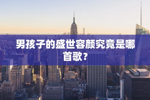 男孩子的盛世容颜究竟是哪首歌？