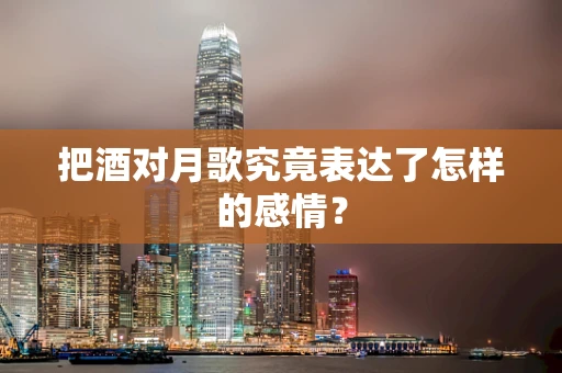 把酒对月歌究竟表达了怎样的感情？