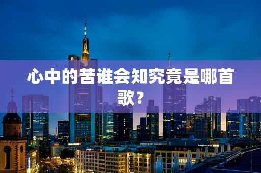 心中的苦谁会知究竟是哪首歌？