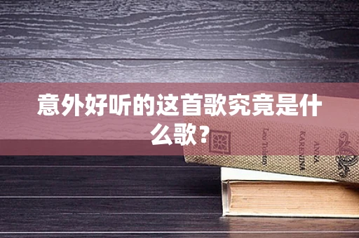 意外好听的这首歌究竟是什么歌？