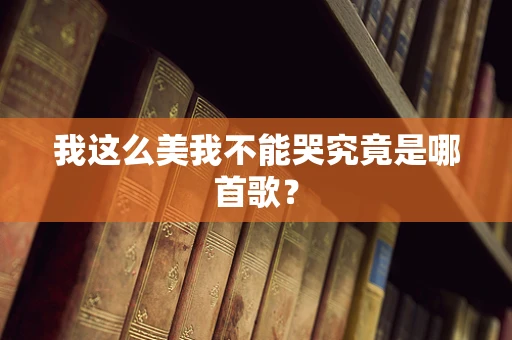 我这么美我不能哭究竟是哪首歌？