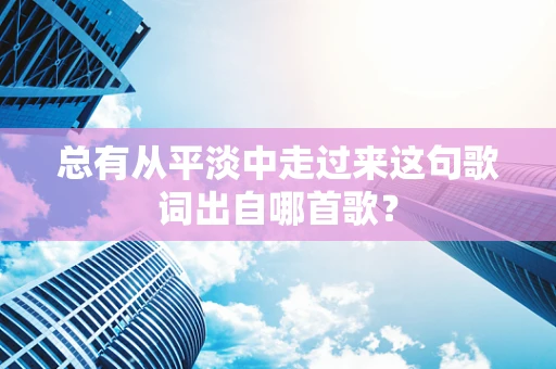 总有从平淡中走过来这句歌词出自哪首歌？