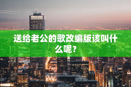 送给老公的歌改编版该叫什么呢？