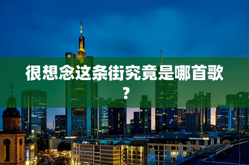 很想念这条街究竟是哪首歌？
