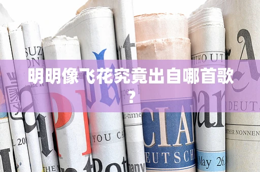 明明像飞花究竟出自哪首歌？