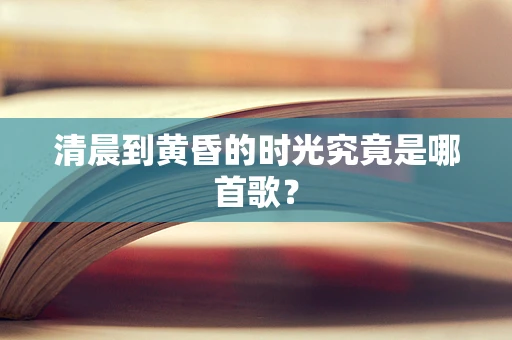 清晨到黄昏的时光究竟是哪首歌？