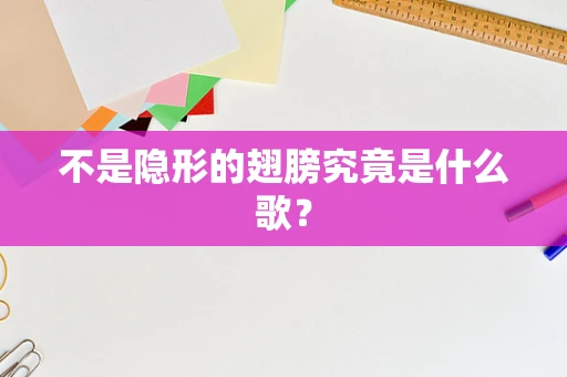 不是隐形的翅膀究竟是什么歌？