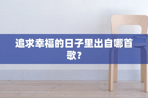 追求幸福的日子里出自哪首歌？