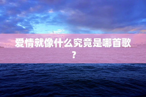 爱情就像什么究竟是哪首歌？