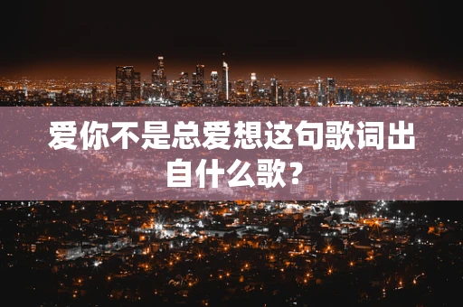 爱你不是总爱想这句歌词出自什么歌？