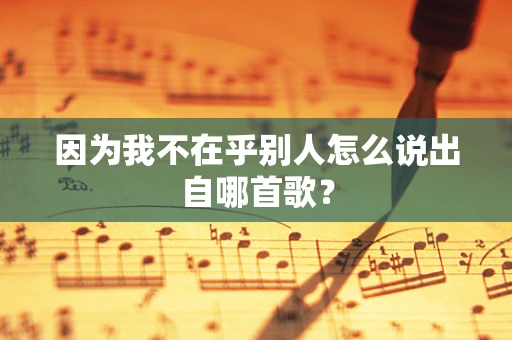 因为我不在乎别人怎么说出自哪首歌？