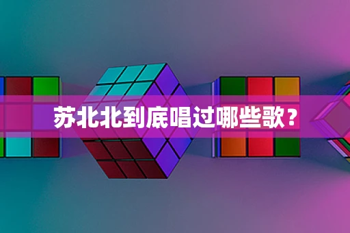 苏北北到底唱过哪些歌？