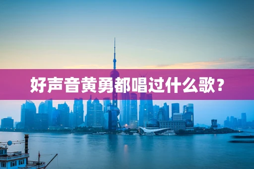 好声音黄勇都唱过什么歌？