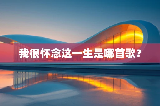 我很怀念这一生是哪首歌？