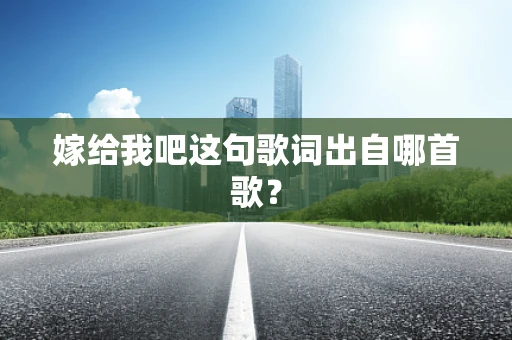 嫁给我吧这句歌词出自哪首歌？