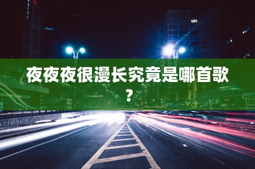 夜夜夜很漫长究竟是哪首歌？