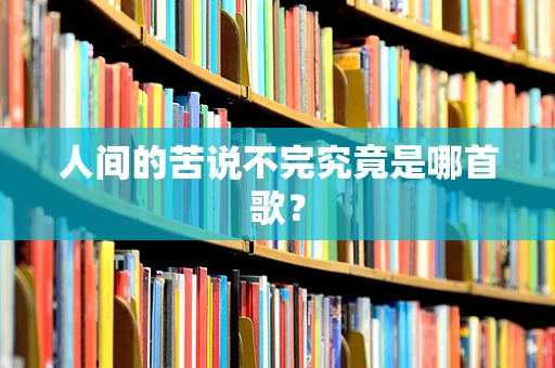 人间的苦说不完究竟是哪首歌？