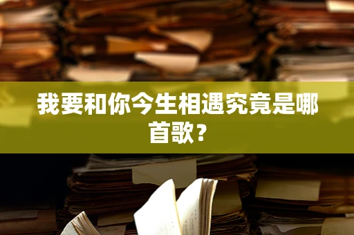 我要和你今生相遇究竟是哪首歌？