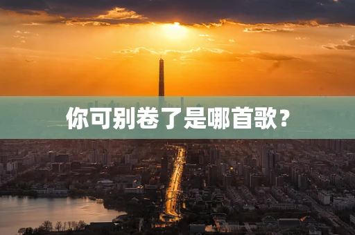 你可别卷了是哪首歌？