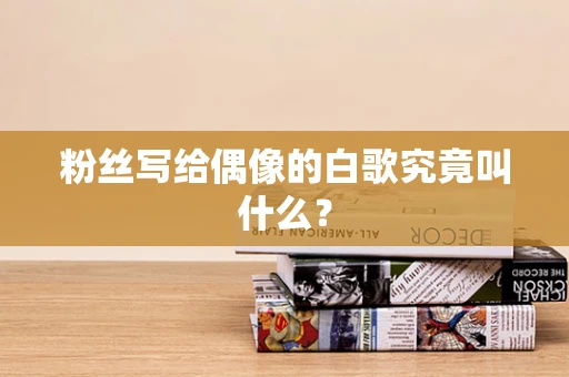 粉丝写给偶像的白歌究竟叫什么？
