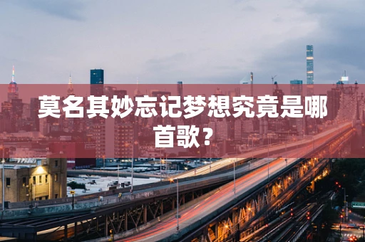 莫名其妙忘记梦想究竟是哪首歌？