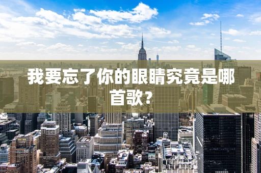 我要忘了你的眼睛究竟是哪首歌？