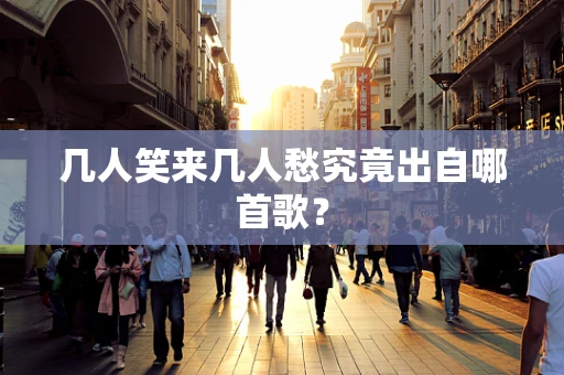 几人笑来几人愁究竟出自哪首歌？