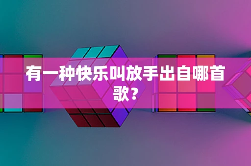 有一种快乐叫放手出自哪首歌？