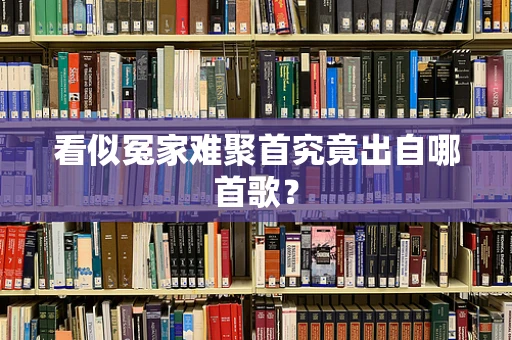 看似冤家难聚首究竟出自哪首歌？