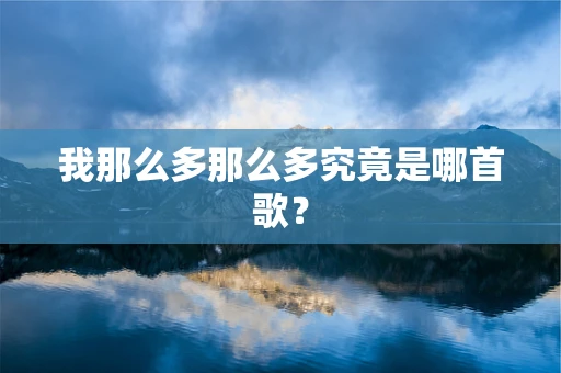 我那么多那么多究竟是哪首歌？