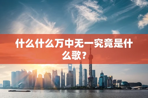 什么什么万中无一究竟是什么歌？