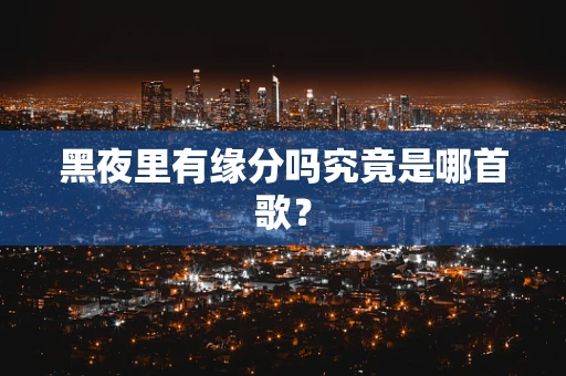 黑夜里有缘分吗究竟是哪首歌？