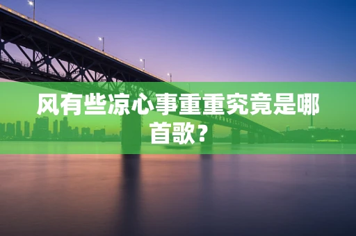 风有些凉心事重重究竟是哪首歌？