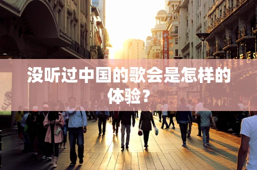 没听过中国的歌会是怎样的体验？